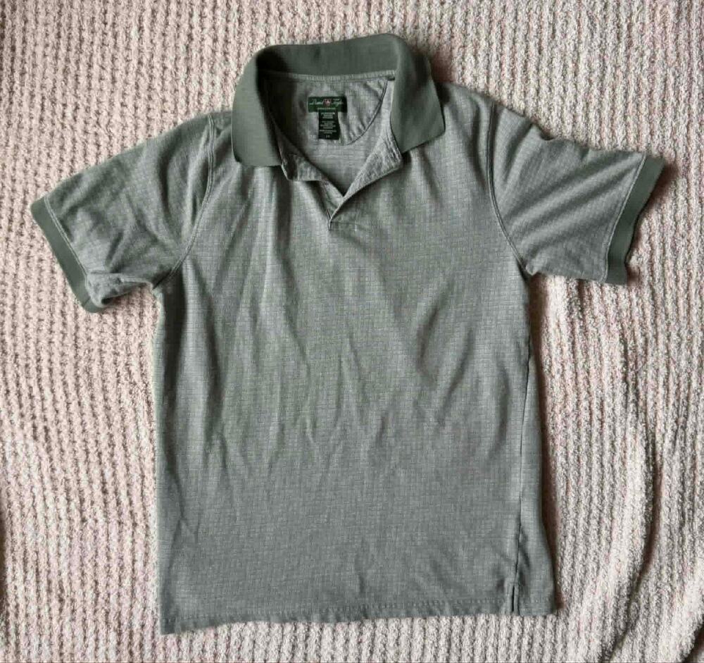 David Taylor Polo Shirt Men Large Green Cotton Blend Short Sleeve Golf Casual